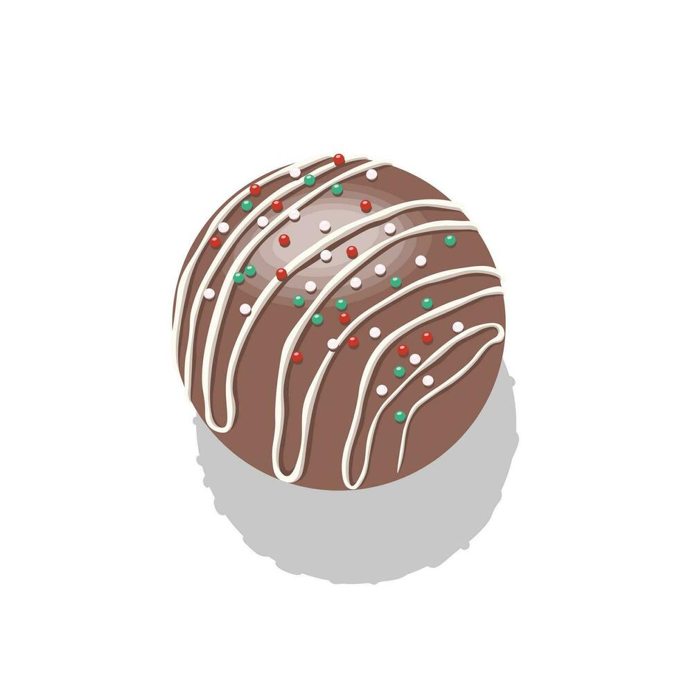 chocolate trufa isométrica vector. vistoso caramelo ilustración. dulces icono. confitería. vector