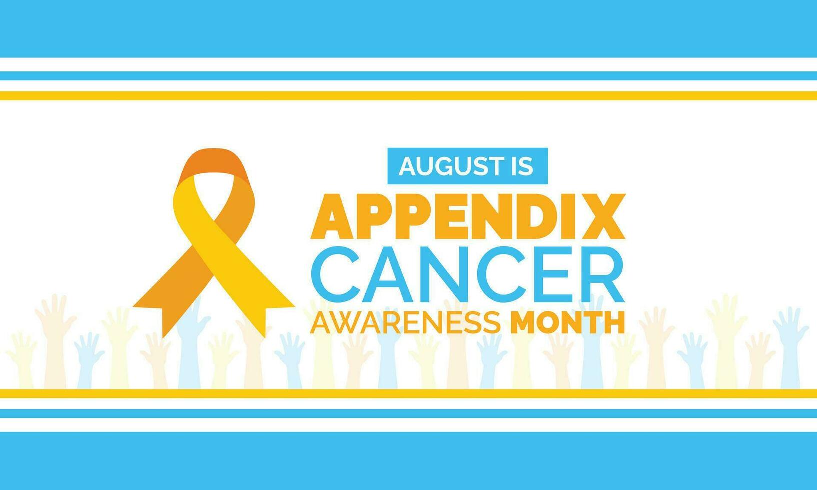 August is Appendix Cancer Awareness Month background template. Holiday concept. background, banner, card, and poster design template with text inscription and standard color. vector illustration.