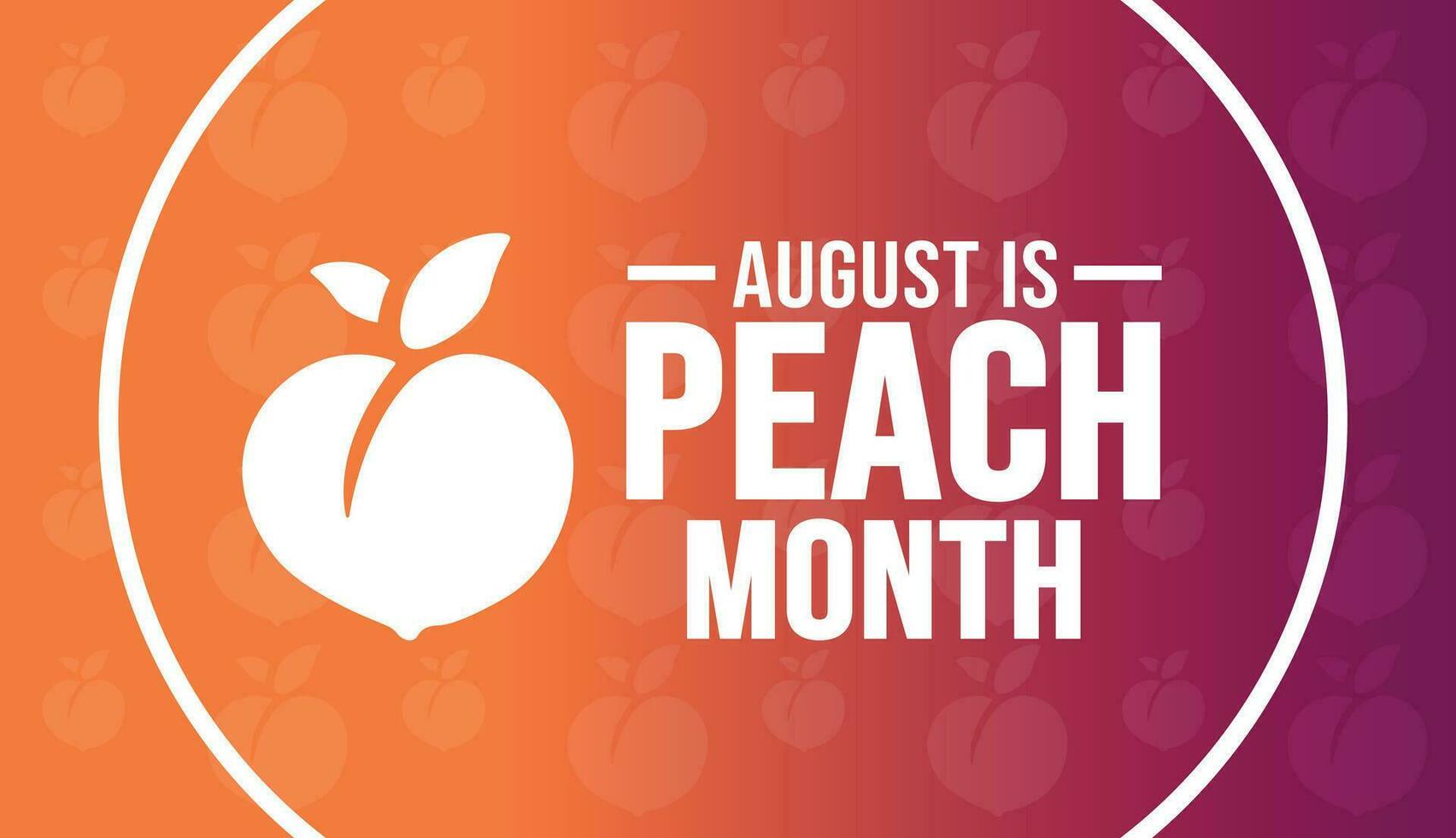 August is Peach Month background template. Holiday concept. background, banner, placard, card, and poster design template with ribbon, text inscription and standard color. vector illustration.