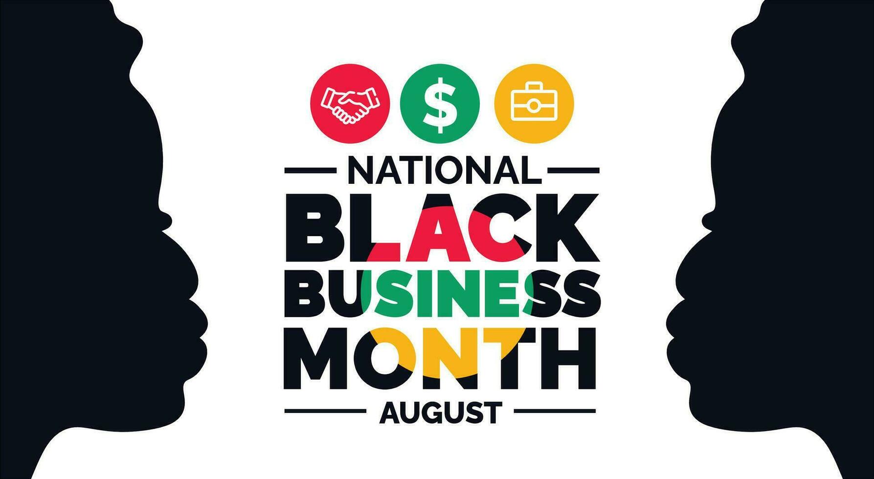 August is National Black Business Month background template. Holiday concept. background, banner, placard, card, and poster design template with ribbon, text inscription and standard color. vector. vector