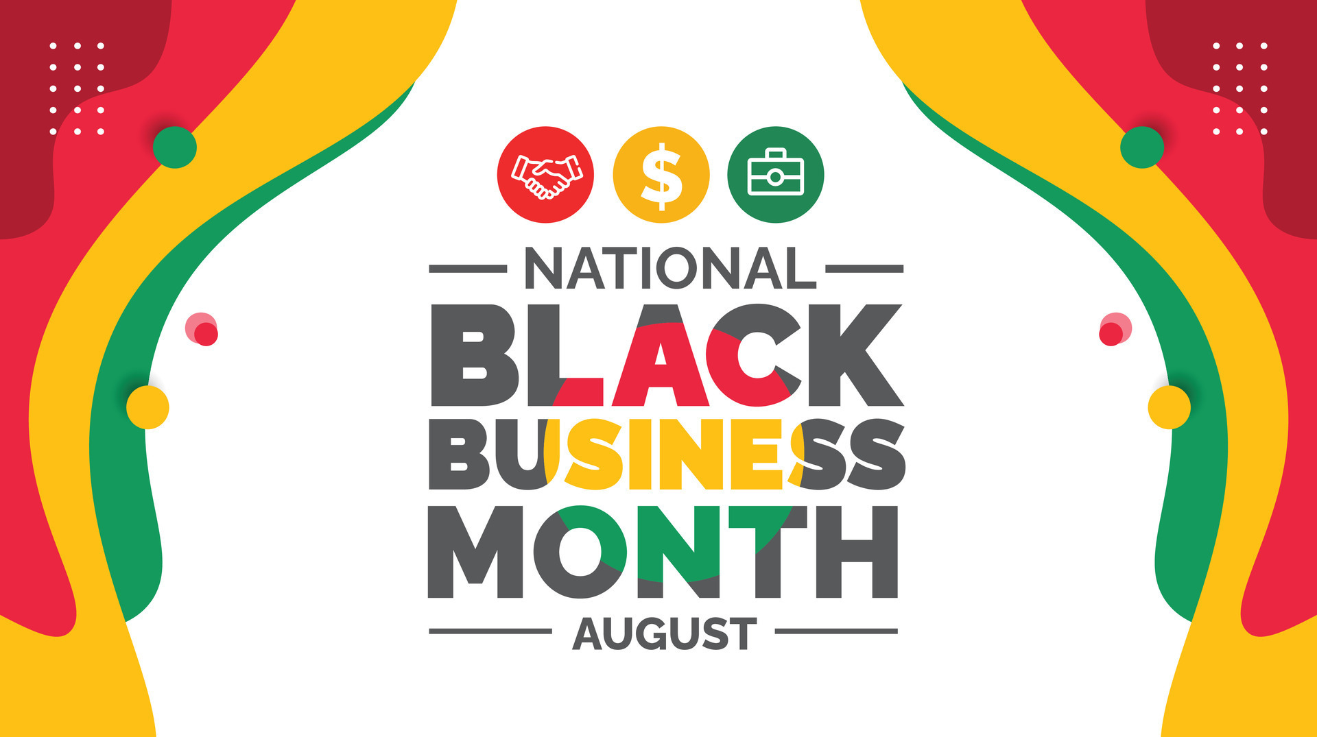 August is National Black Business Month background template. Holiday