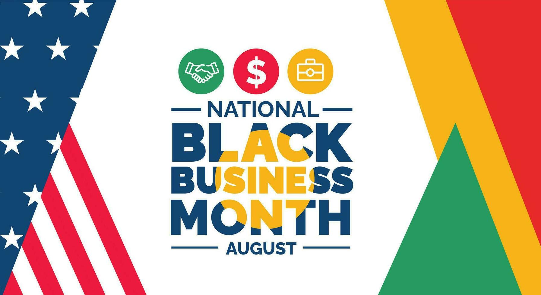 August is National Black Business Month background template. Holiday concept. background, banner, placard, card, and poster design template with ribbon, text inscription and standard color. vector. vector