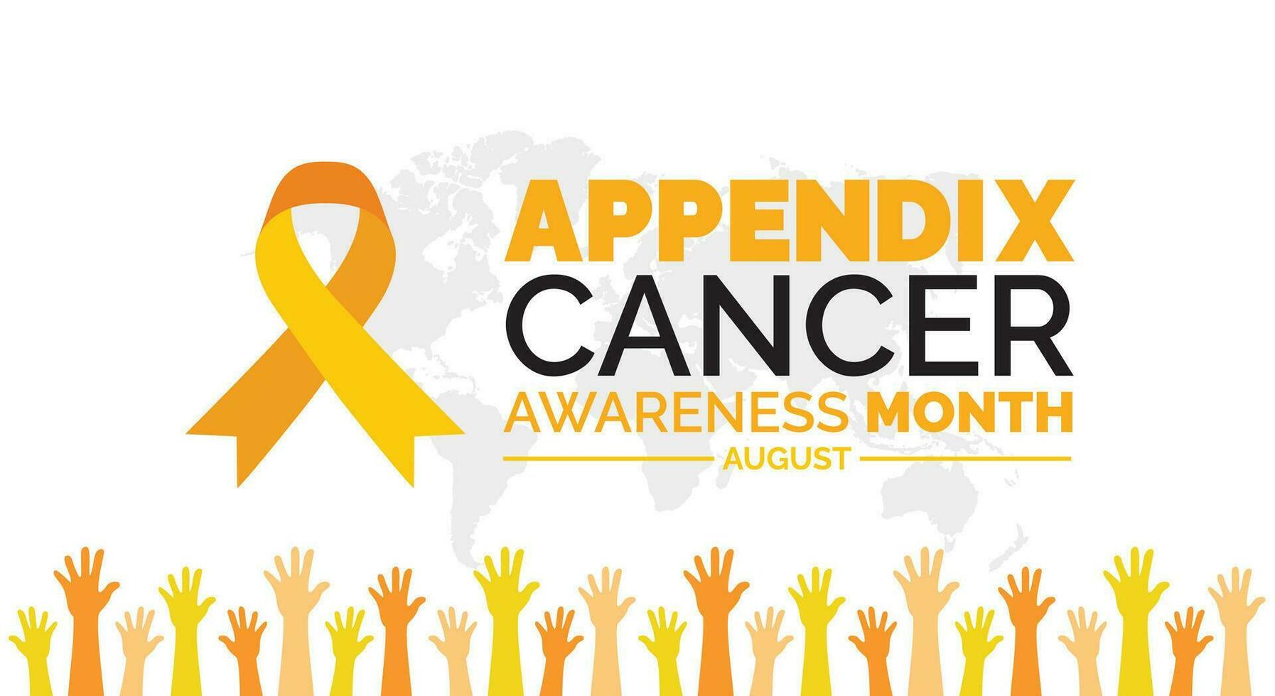 August is Appendix Cancer Awareness Month background template. Holiday concept. background, banner, card, and poster design template with text inscription and standard color. vector illustration.