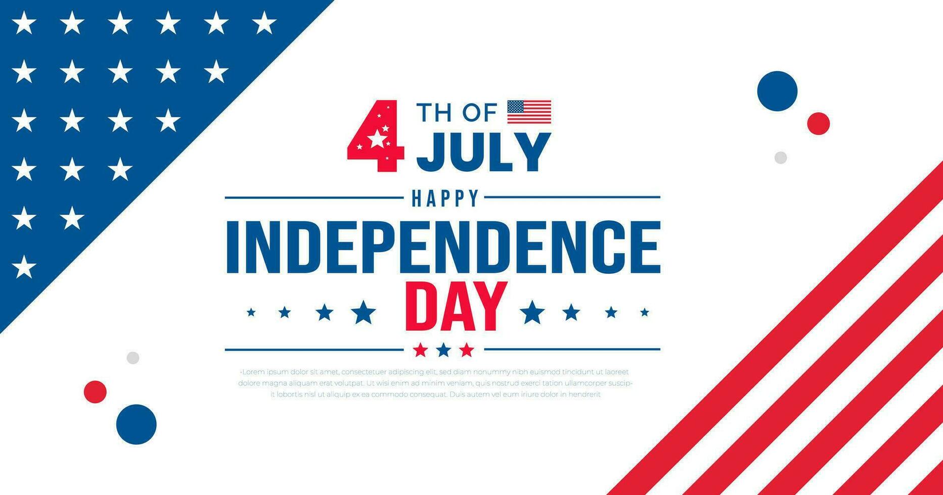 4th of July United States Independence Day celebration promotion advertising background, poster, card or banner template with American flag and typography. Independence day USA festive decoration. vector