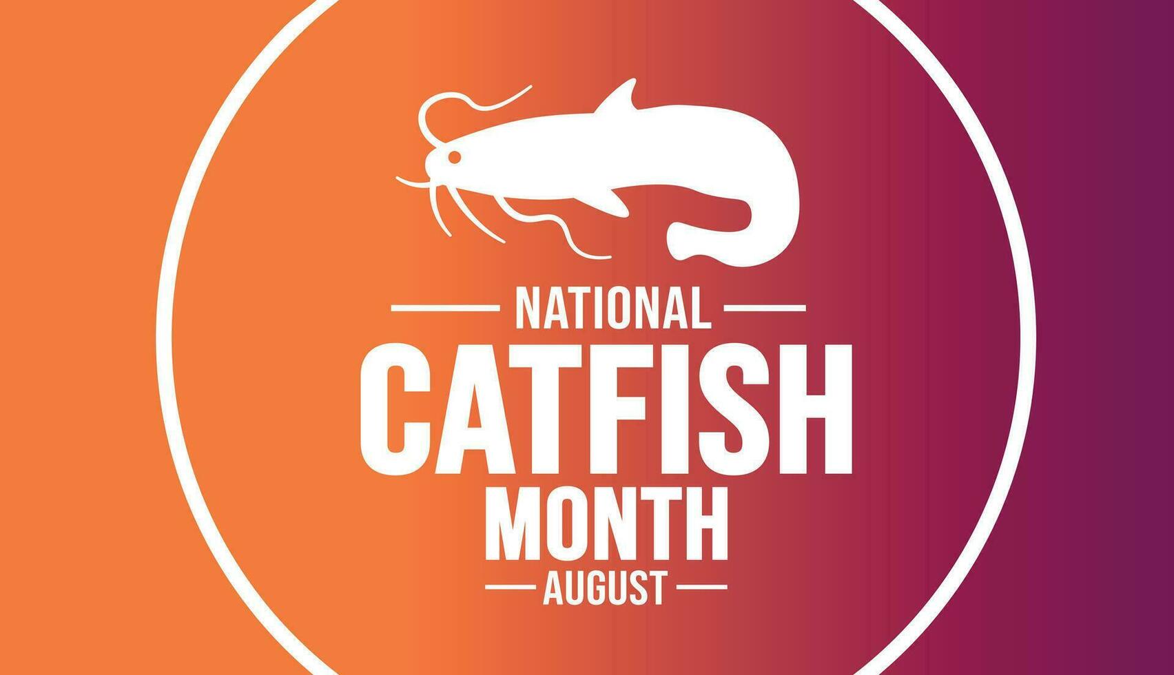 August is National Catfish Month background template. Holiday concept
