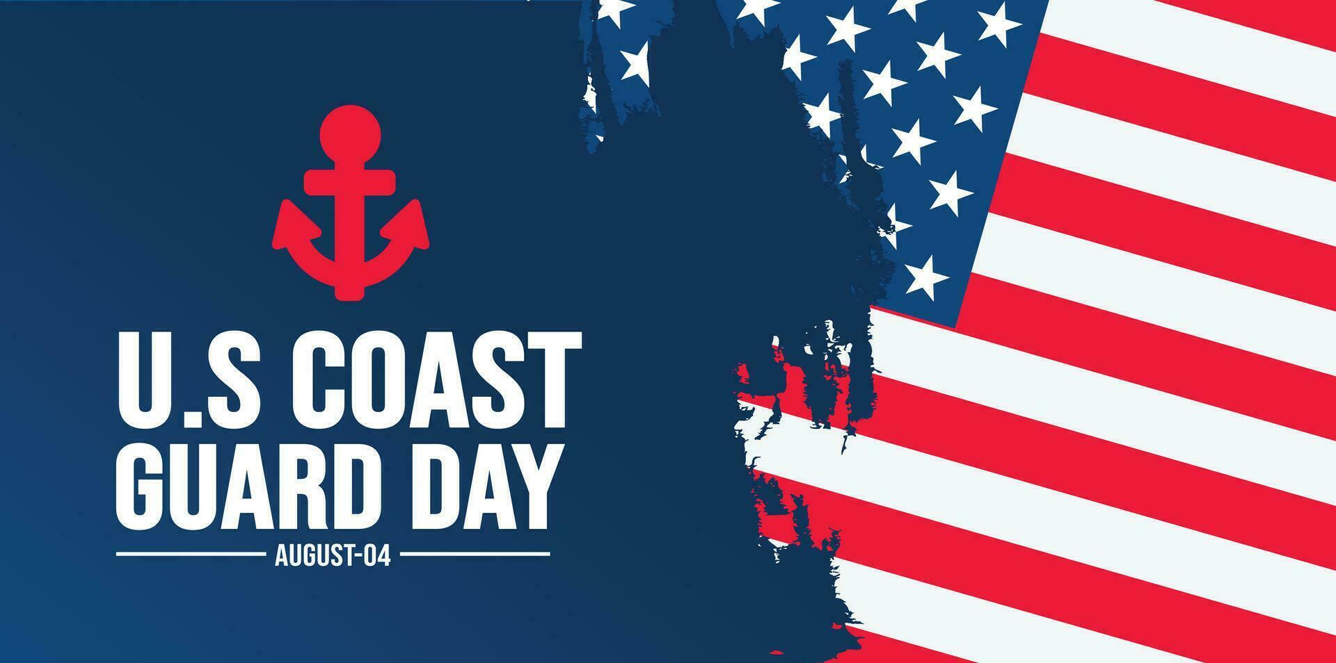 us coast guard birthday background template. Holiday concept. background, banner, placard, card, and poster design template with text inscription and standard color. vector illustration.