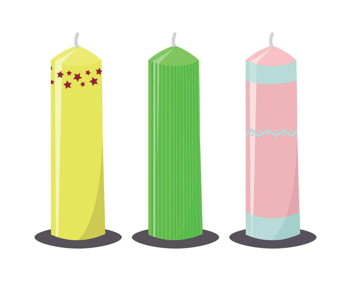 Abstract Vector Colorful Candles Icon Design Template