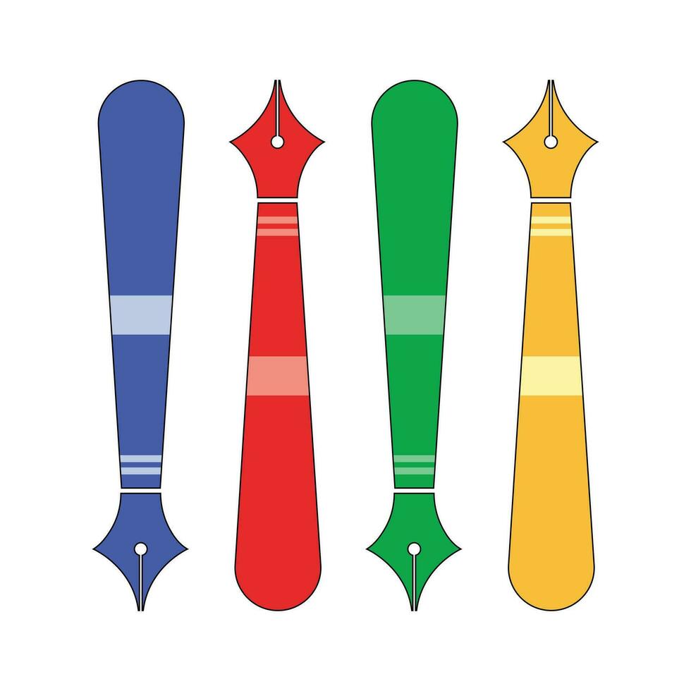 Abstract Vector Colorful Pen or Pencils Icon Design Template