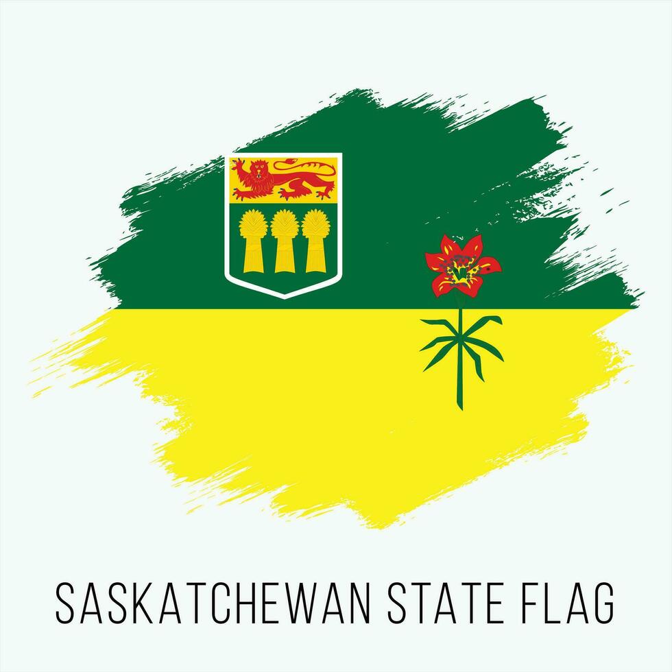 Canada Province Saskatchewan Vector Flag Design Template