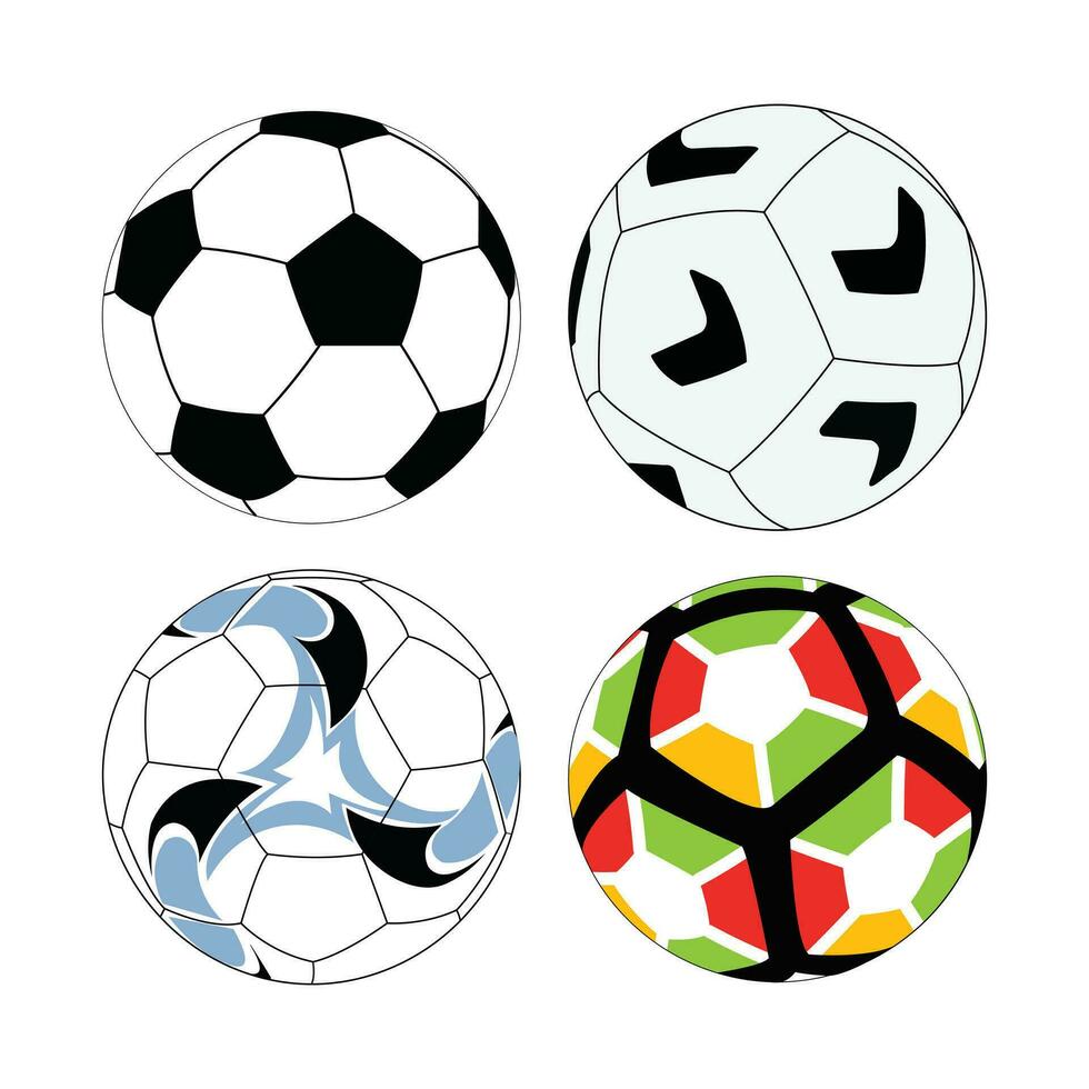 resumen vector vistoso pelotas de futbol icono diseño modelo