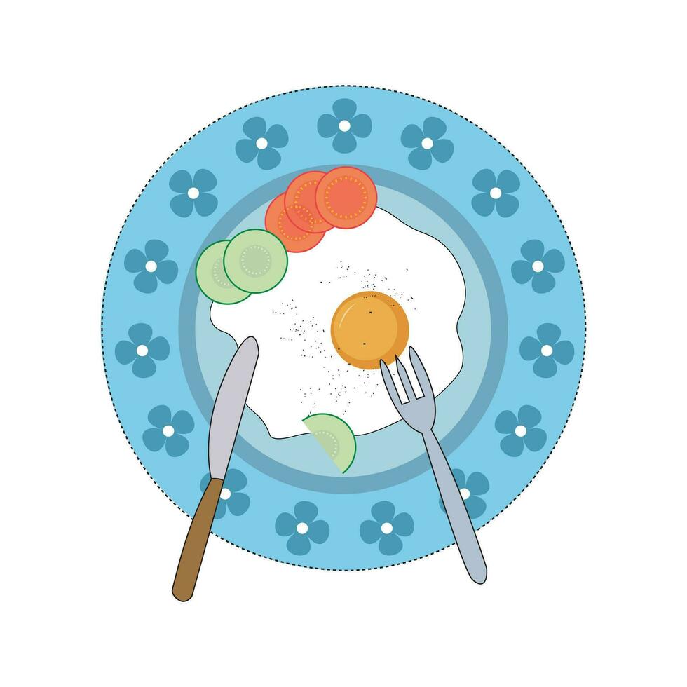 Abstract Vector Omelette Plate Icon Design Template