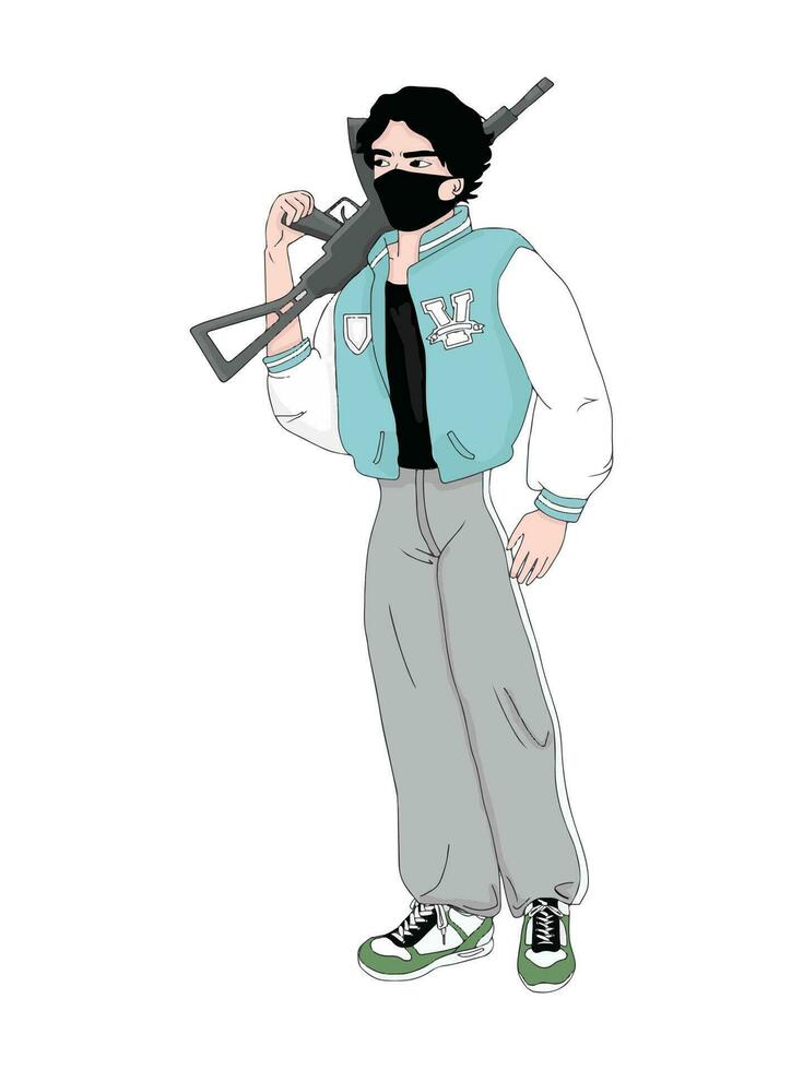 Vector Flat illustration of a Gaming Character