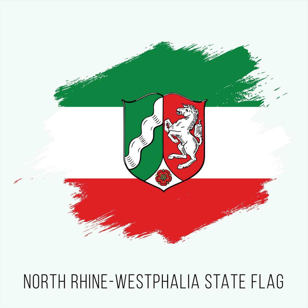 Germany State North Rhine-Westphalia Vector Flag Design Template