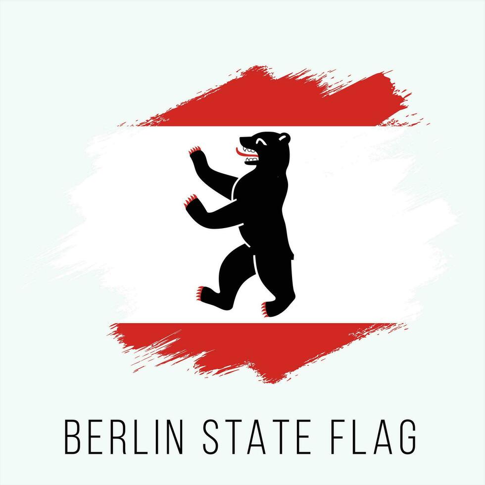 Germany State Berlin Vector Flag Design Template