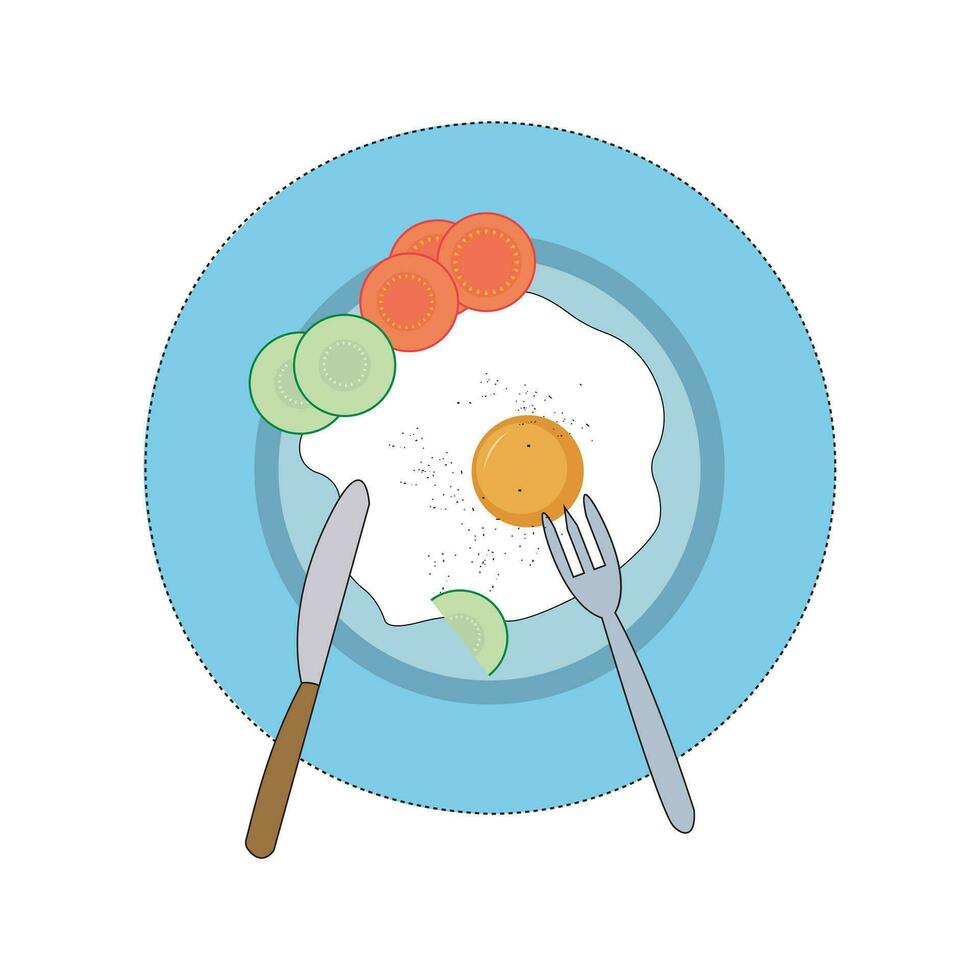 Abstract Vector Omelette Plate Icon Design Template
