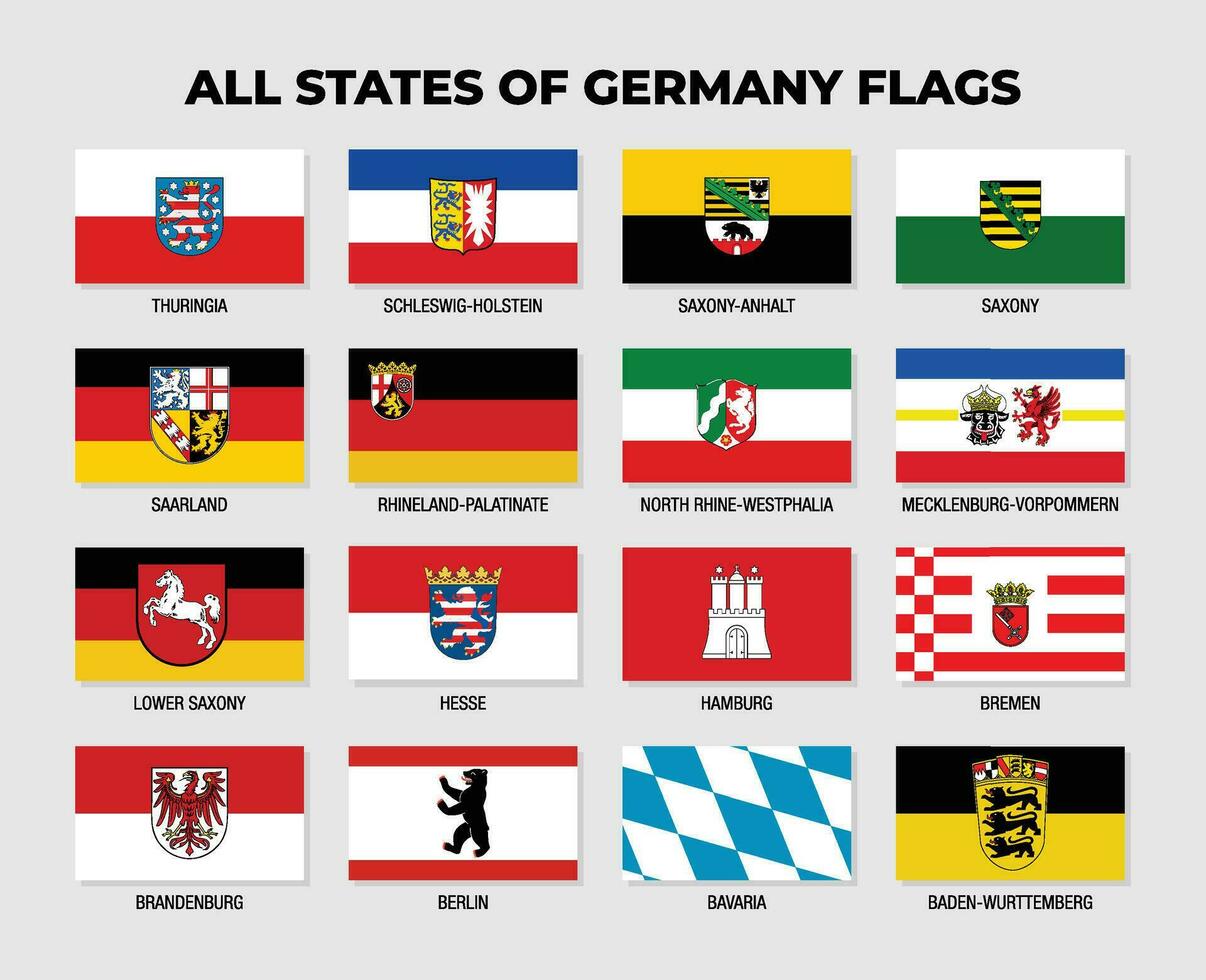 Germany State Flags Collection Design Template vector