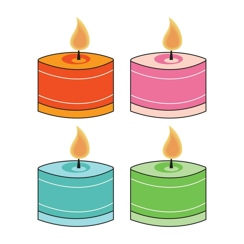 Abstract Vector Colorful Candles Icon Design Template