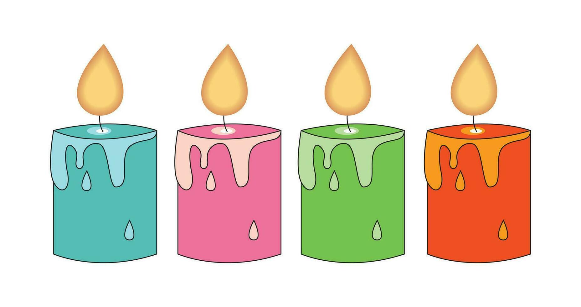 Abstract Vector Colorful Candles Icon Design Template