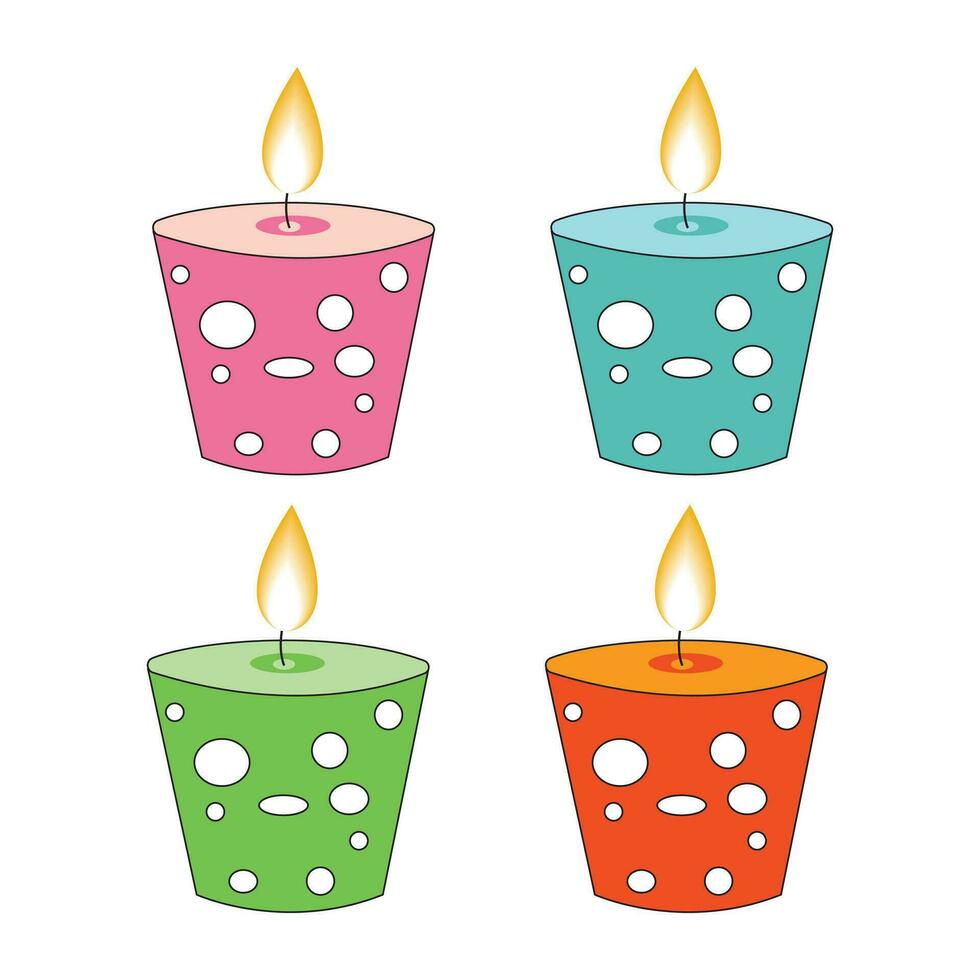 Abstract Vector Colorful Candles Icon Design Template