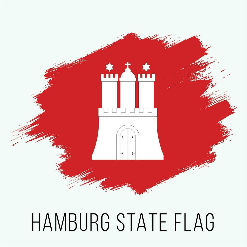 Germany State Hamburg Vector Flag Design Template