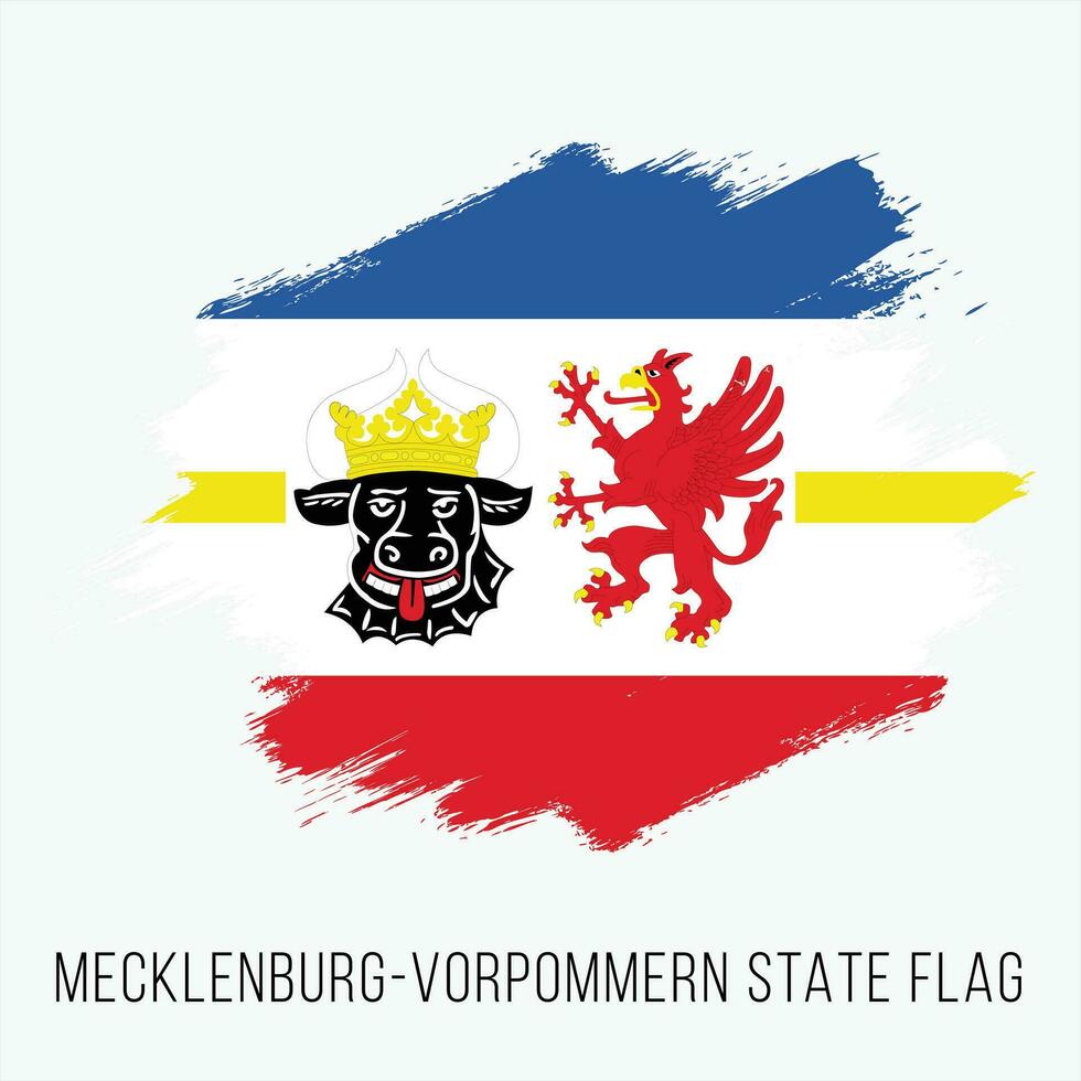 Germany State Mecklenburg-Vorpommern Vector Flag Design Template