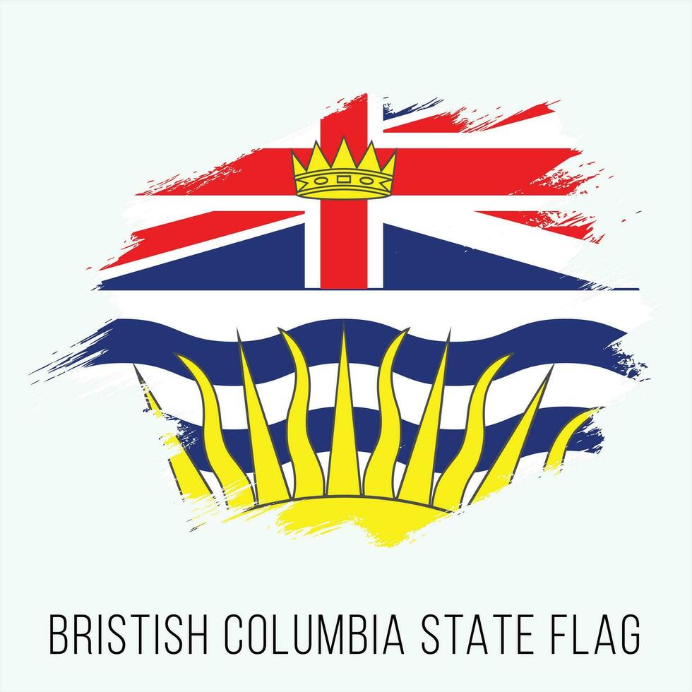 Canada Province  British Columbia State Vector Flag Design Template