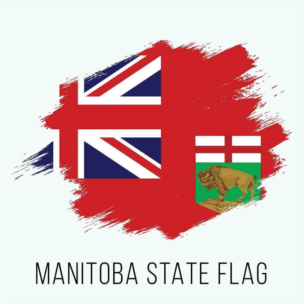 Canada Province Manitoba Vector Flag Design Template