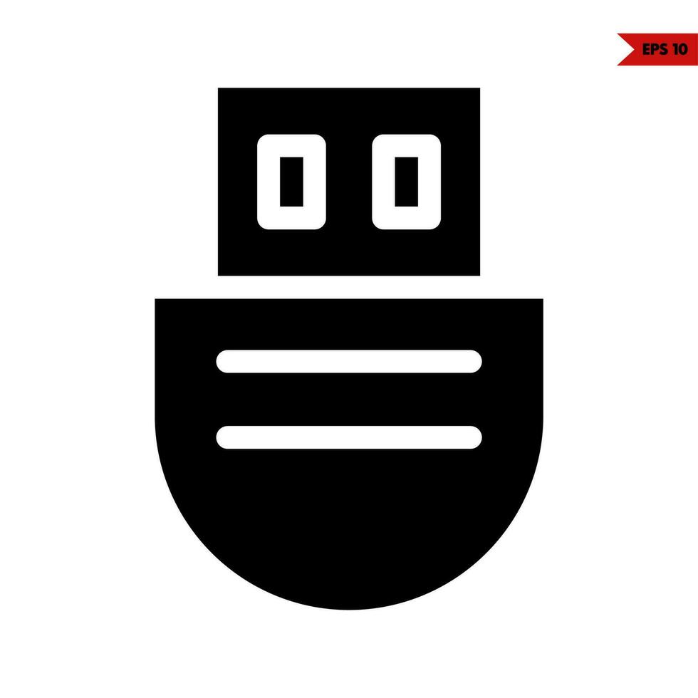 usb glyph icon vector