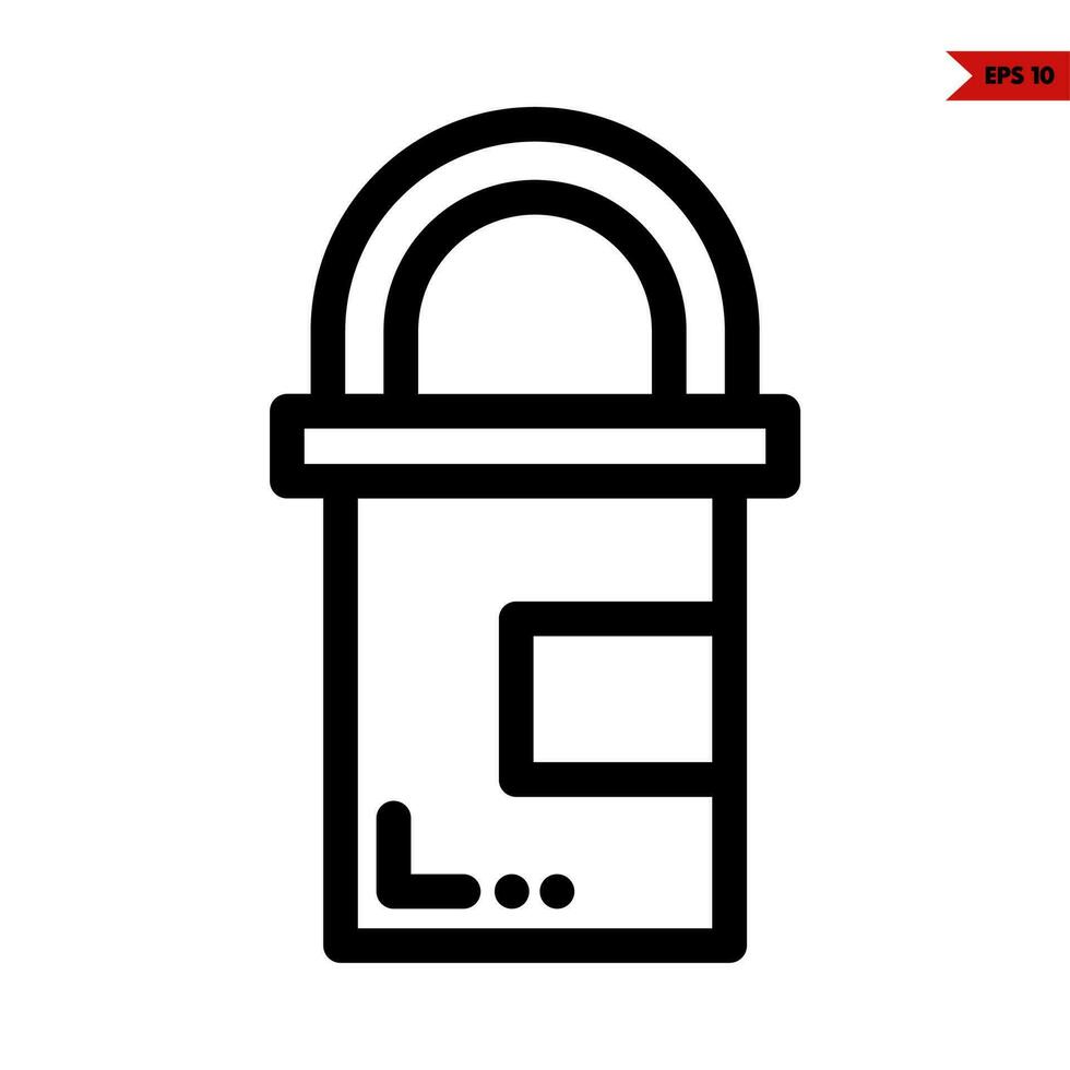 bucket line icon vector