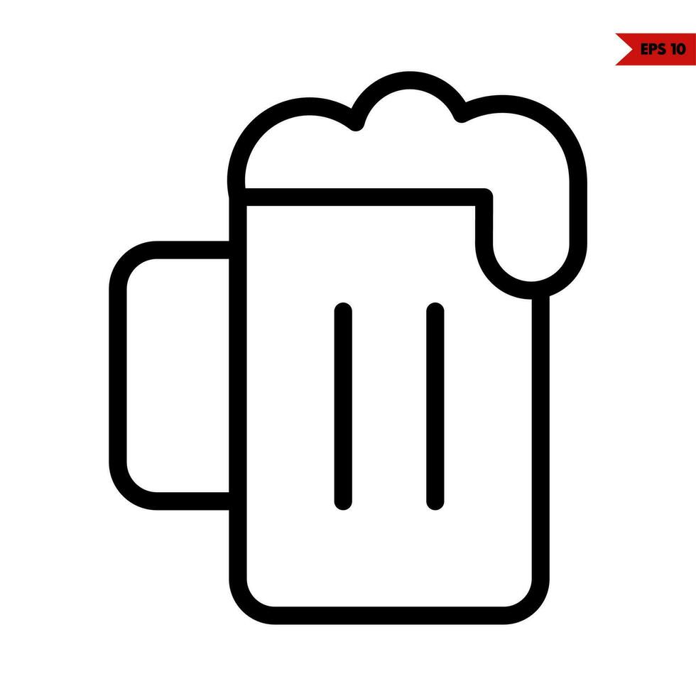 vaso cerveza línea icono vector