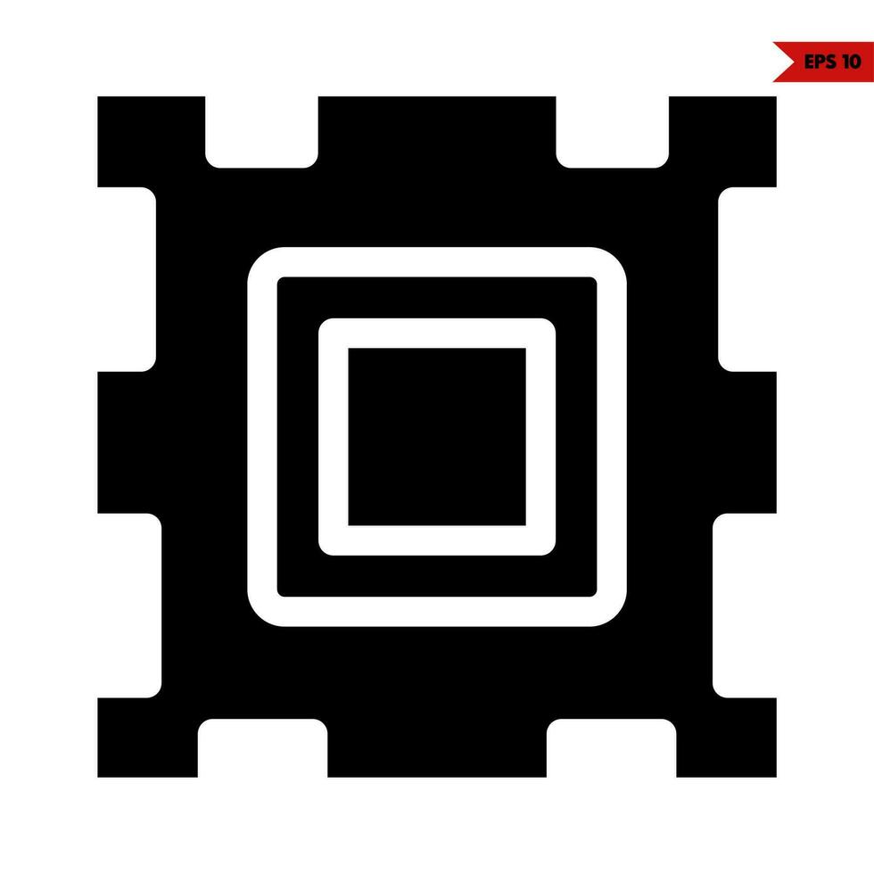 cpu  glyph icon vector