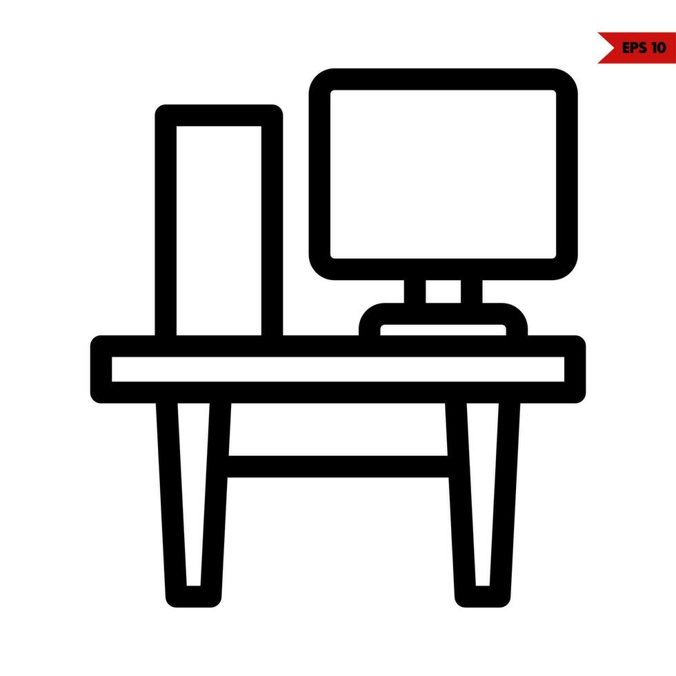 computer line icon vector