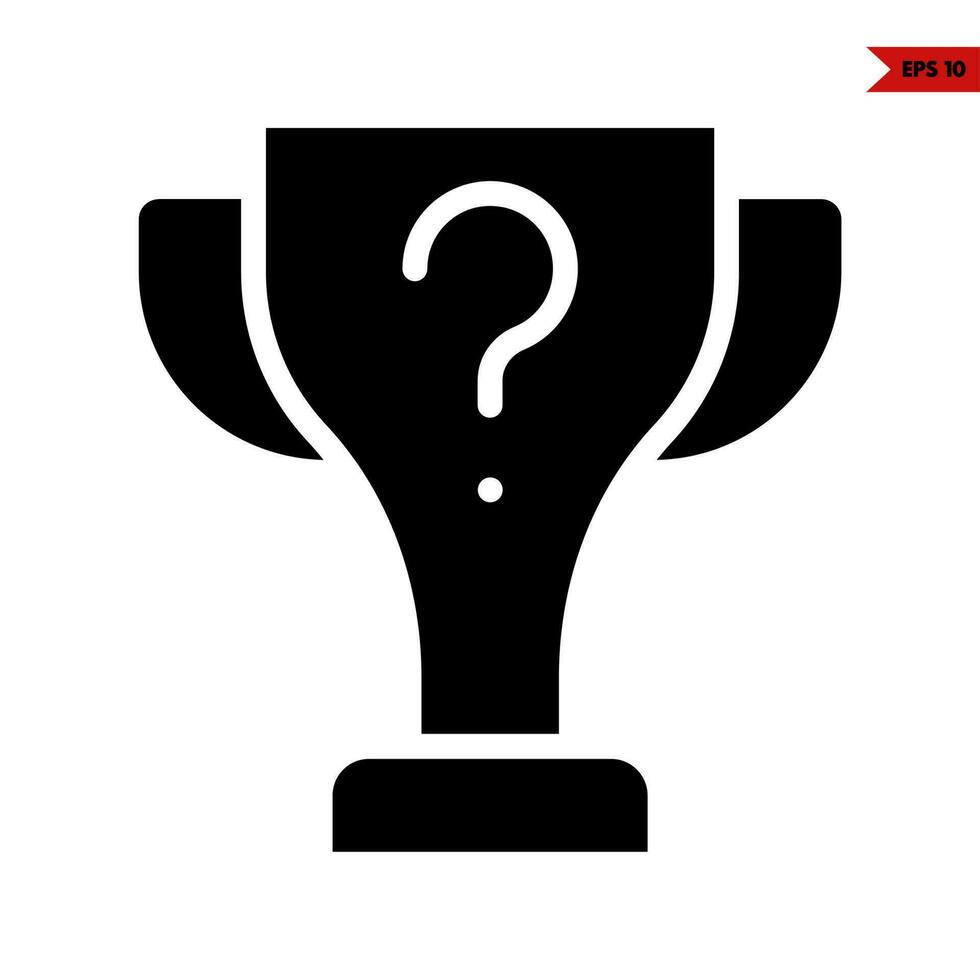 question mark in trophy glyph icon vector