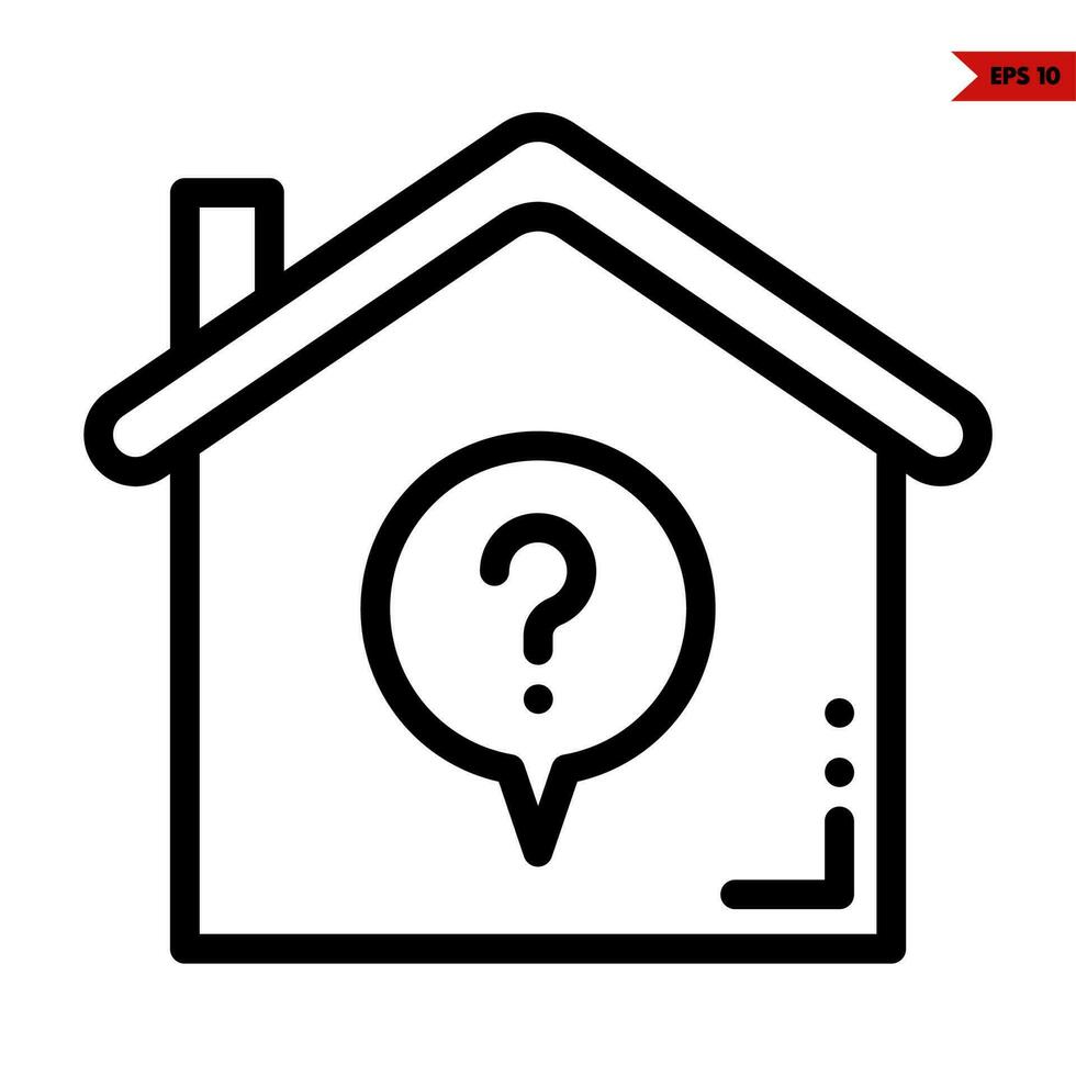 question mark in home line icon vector