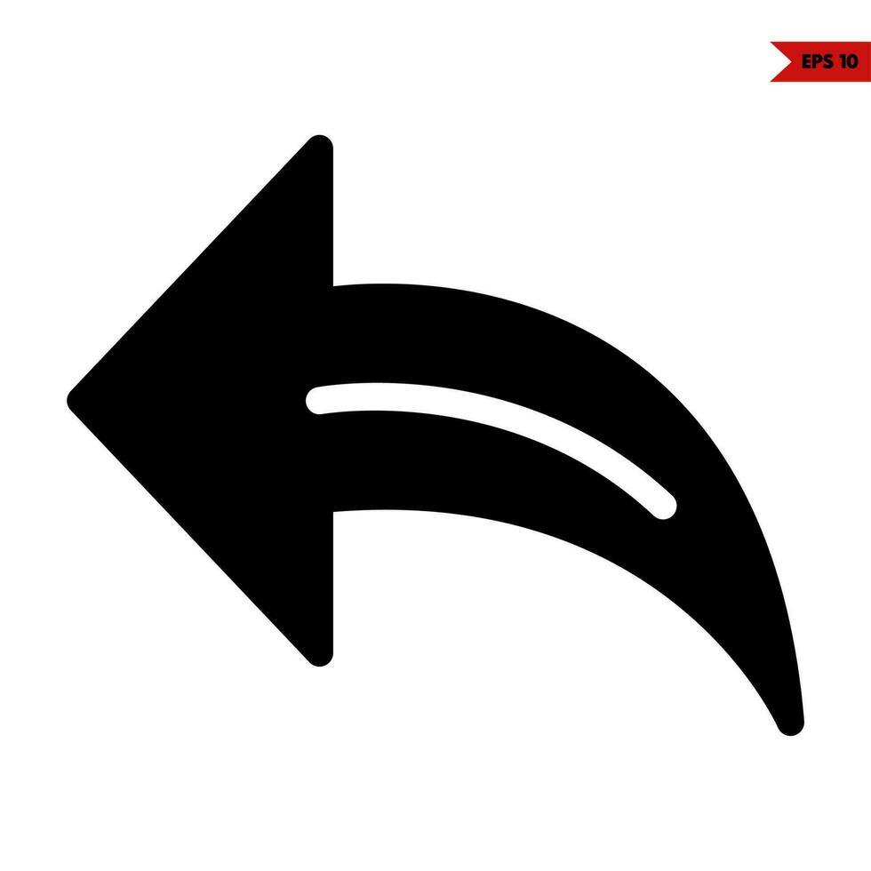 arrow pointing left glyph icon vector
