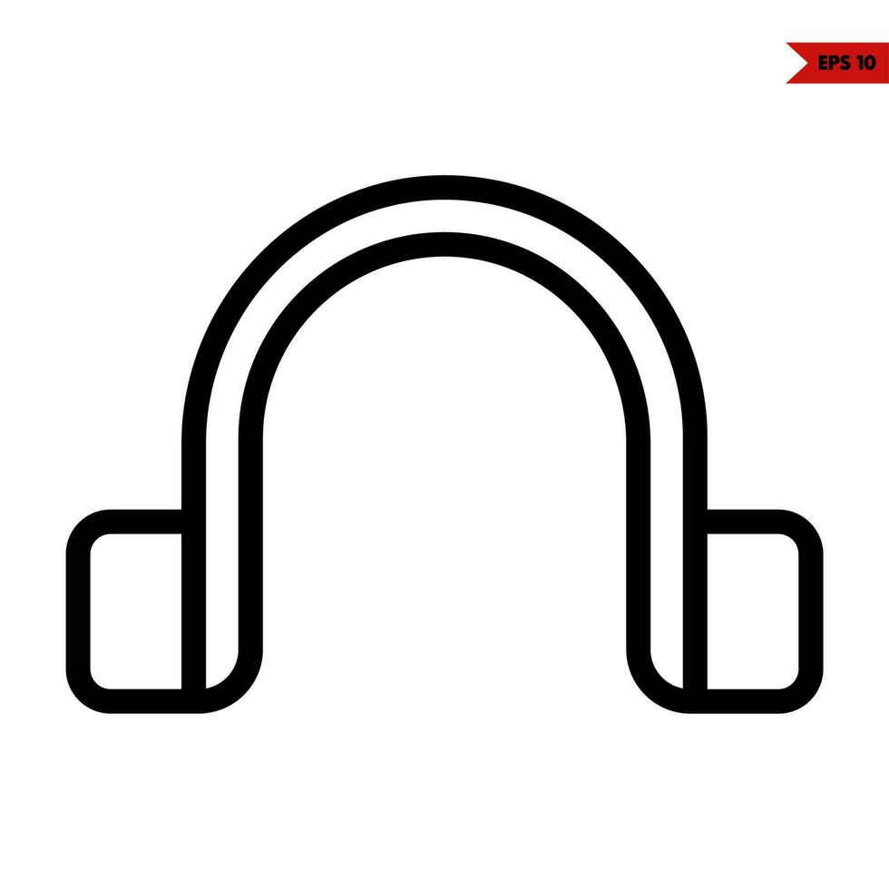 headphone line icon vector