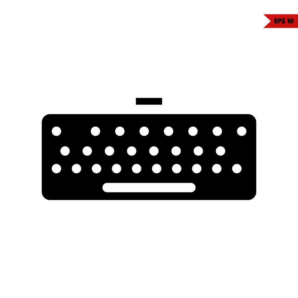 keyboard computer glyph icon vector