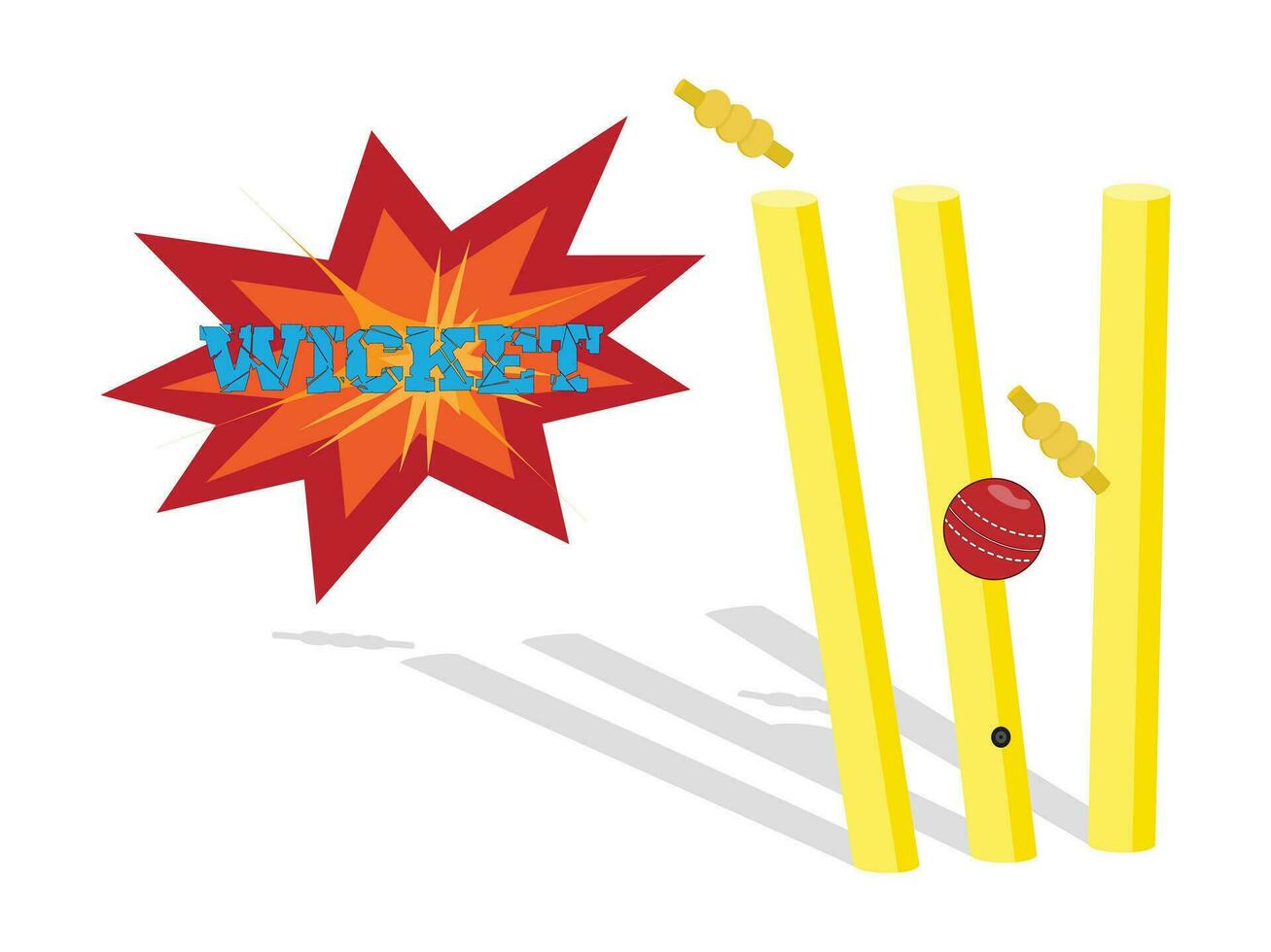 Cricket Wicket with Ball Hitting it vector