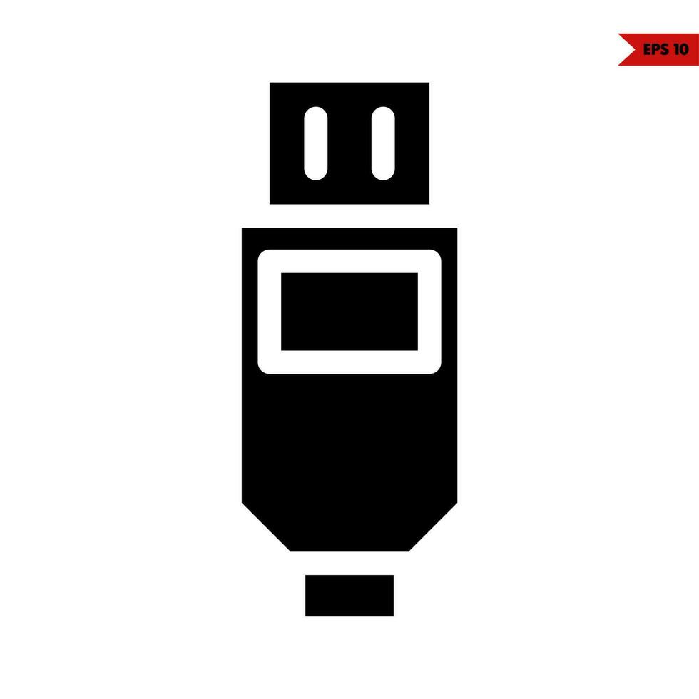 usb glyph icon vector