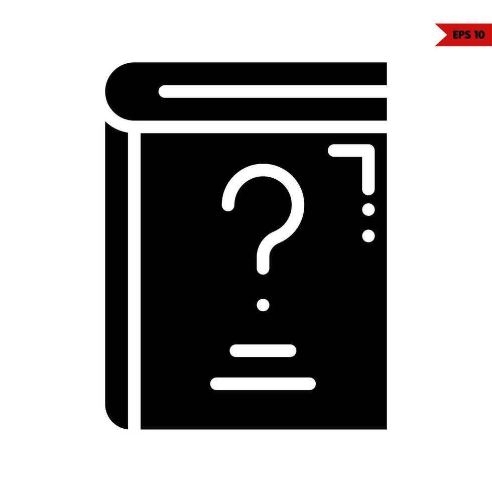 question mark in book glyph icon vector
