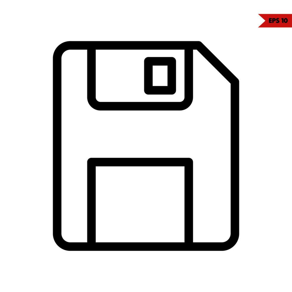 memory card line icon vector