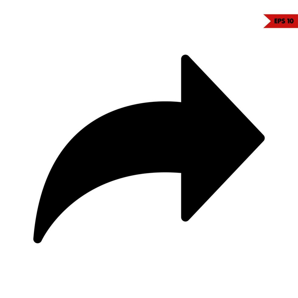 arrow pointing right glyph icon vector