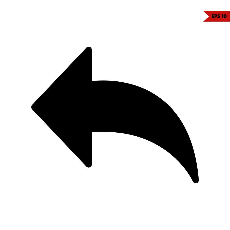 arrow pointing left glyph icon vector