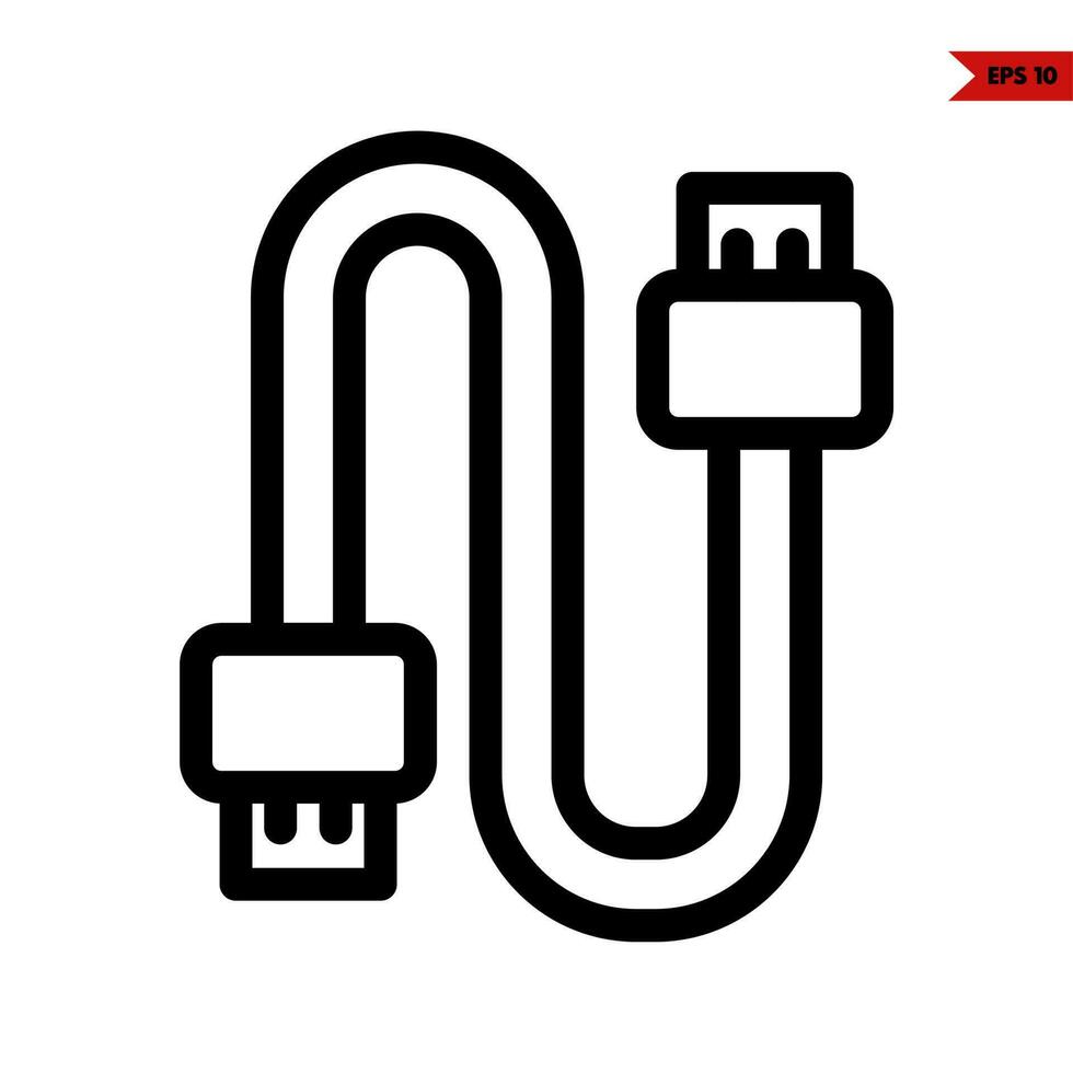 cable USB línea icono vector