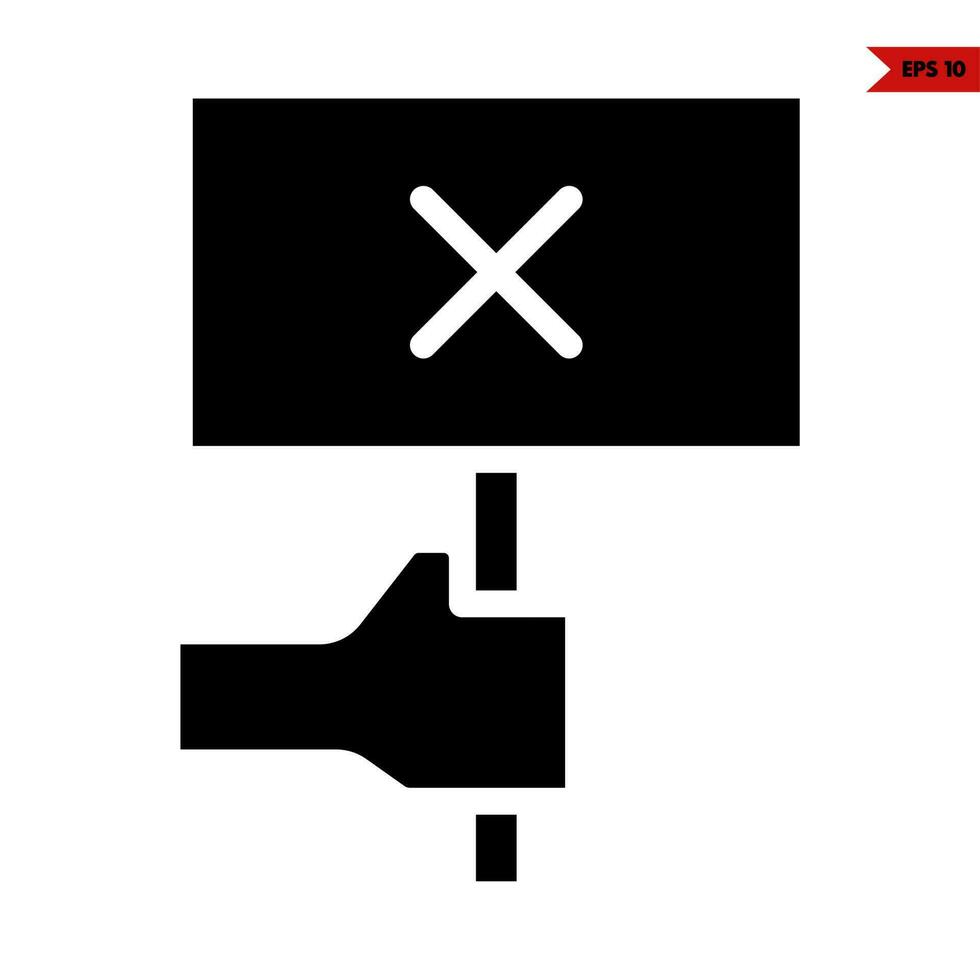 board in hand glyph icon vector