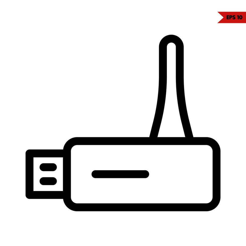 wifi adapter line icon vector