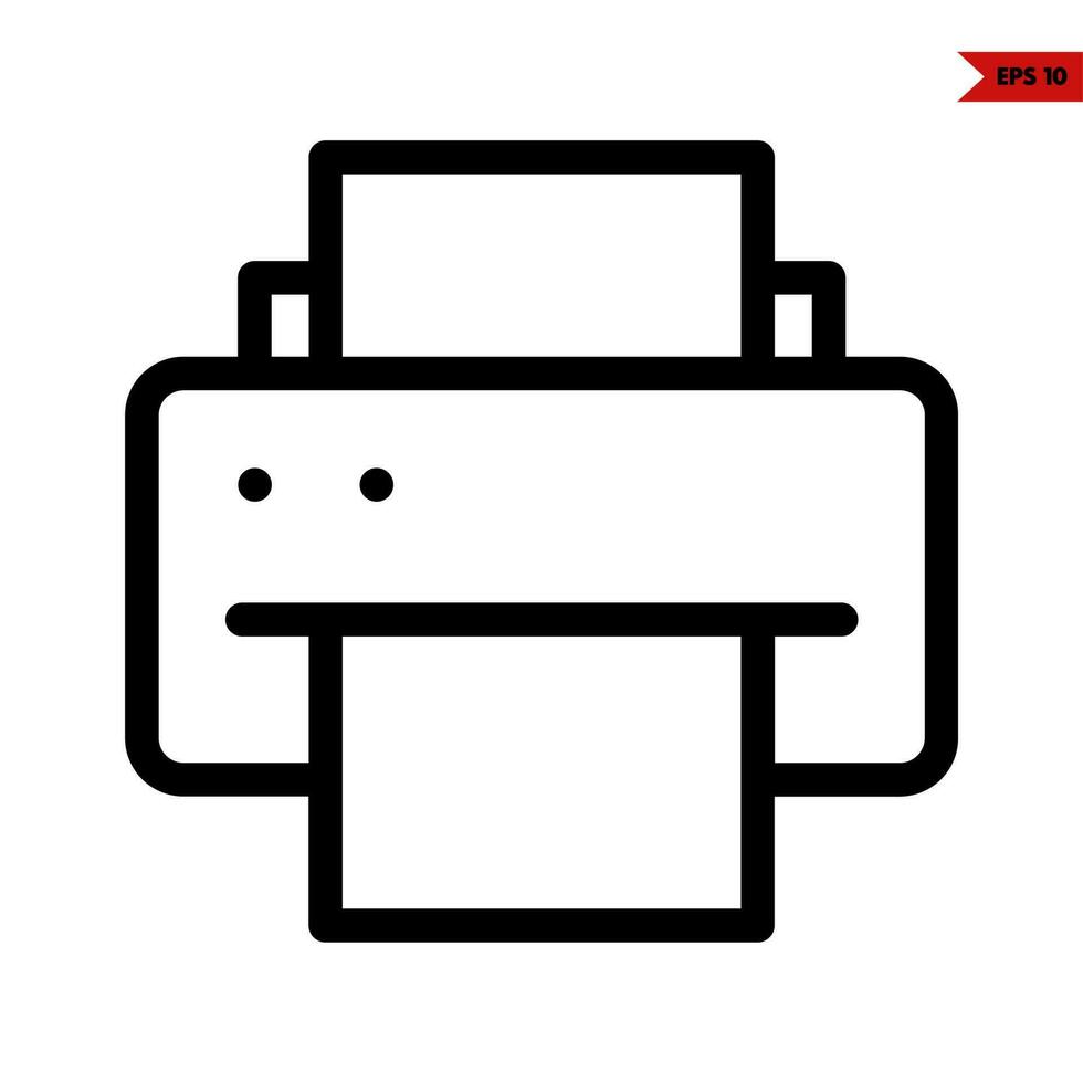 printer machine line icon vector