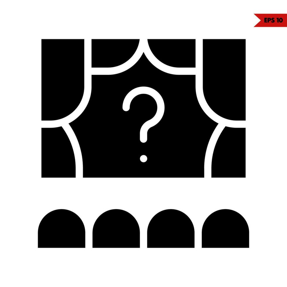 question mark in trophy glyph icon vector