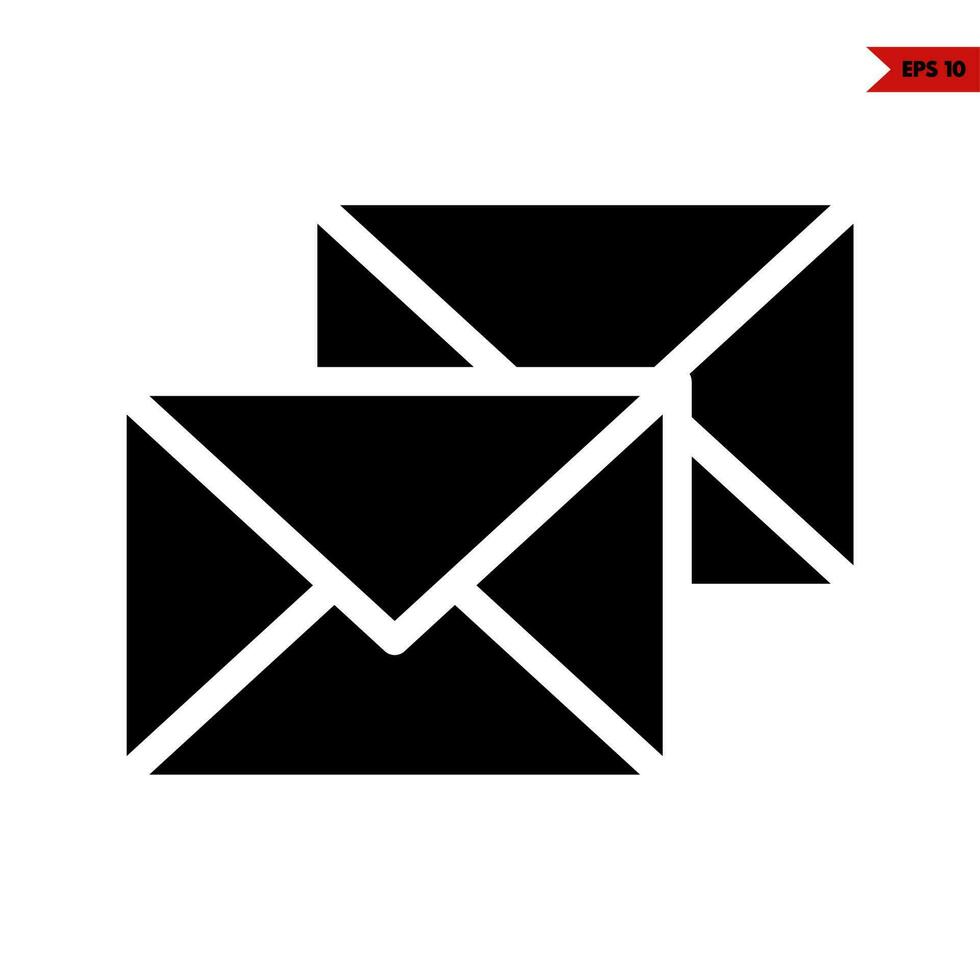 icono de glifo de correo vector