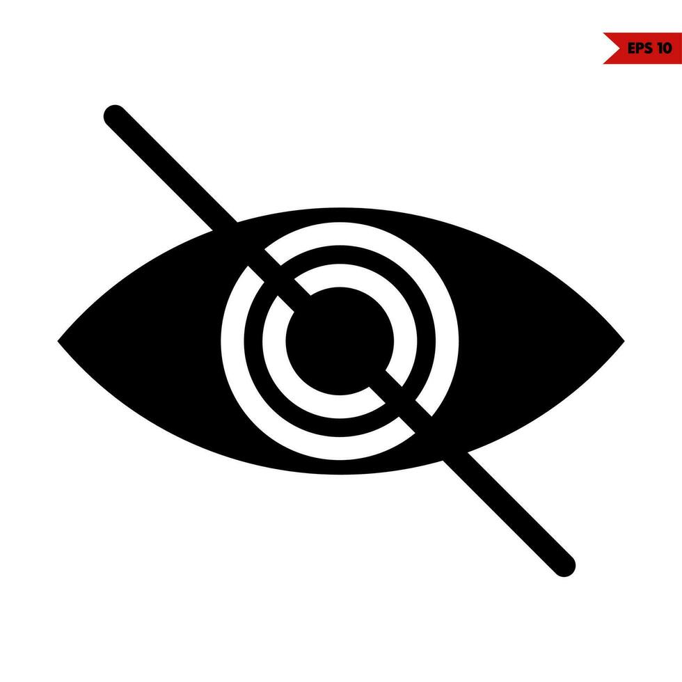 No ojo glifo icono vector